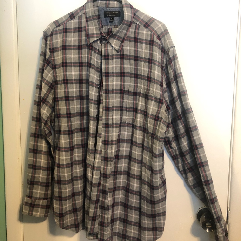 Banana Republic XL Plaid collared dress shirt